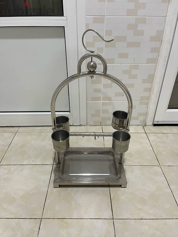 bird stand stainless steel NEW never used 0