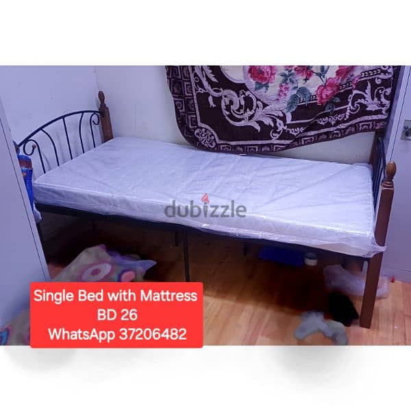 Single bed with mattress and other items for sale with Delivery 0