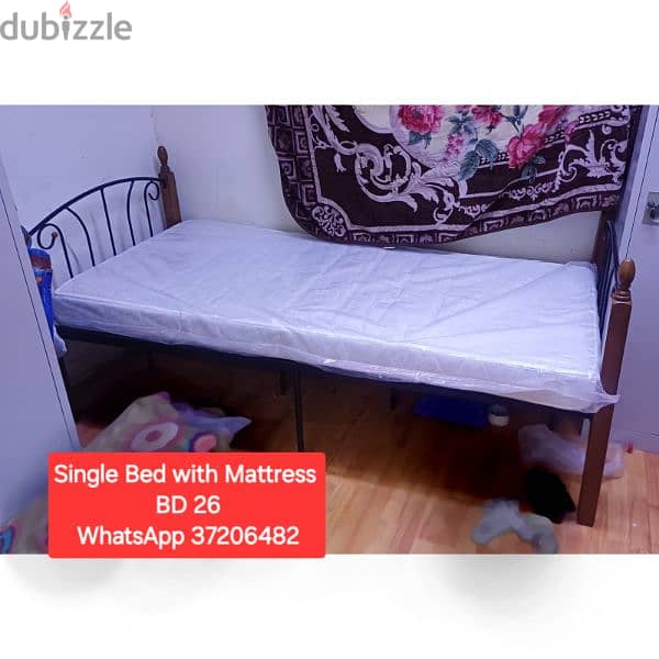 Single bed with mattress and other items for sale with Delivery 0