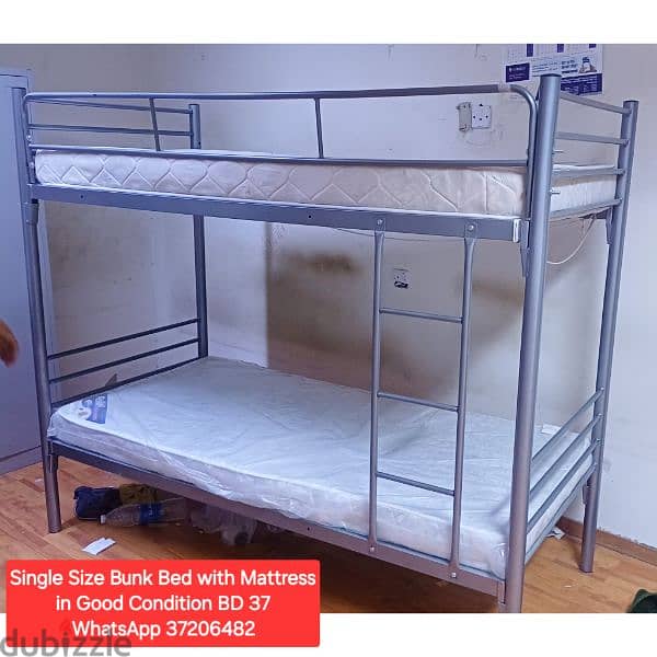 Single bed with mattress and other items for sale with Delivery 1