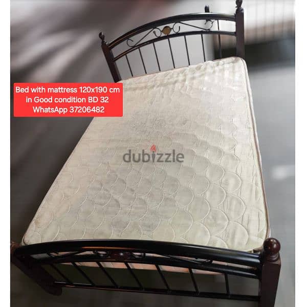 Single bed with mattress and other items for sale with Delivery 7