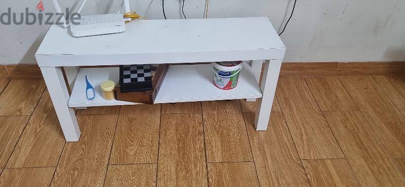 TV bench, white, 90x26x45 cm 1