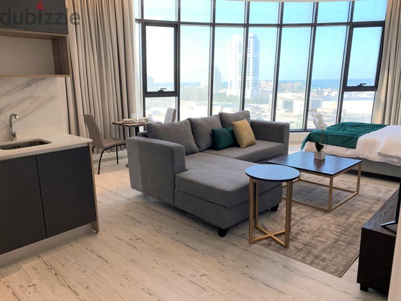 wonderful studio with sea view in seef for rent 1