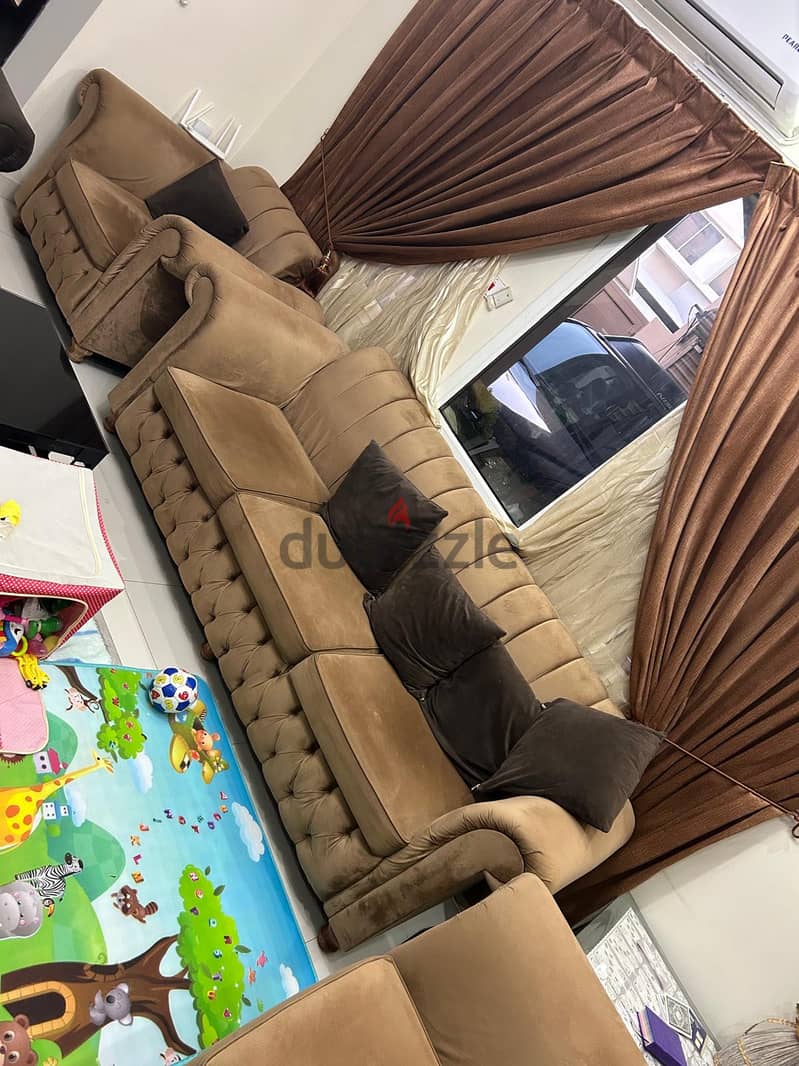 Beige color 3+2+1+1 Sofa for sale for BD 55/- only 0