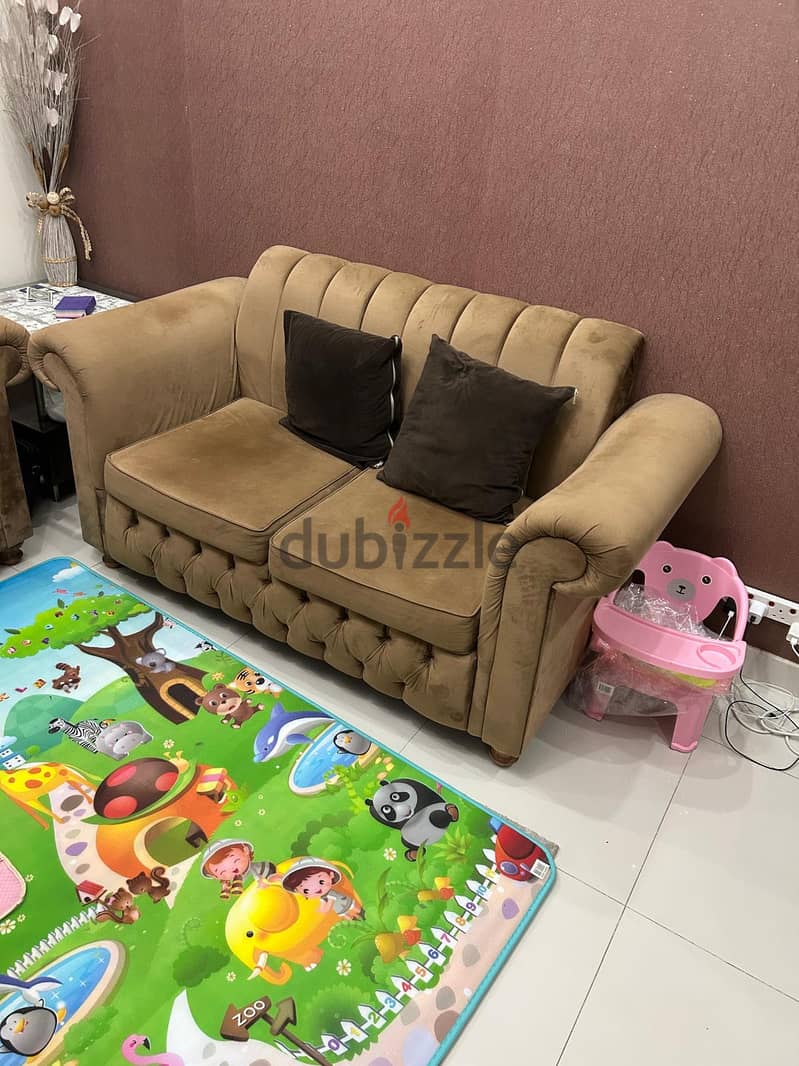 Beige color 3+2+1+1 Sofa for sale for BD 55/- only 1