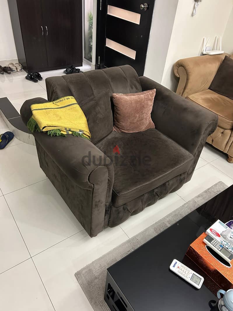 Beige color 3+2+1+1 Sofa for sale for BD 55/- only 2