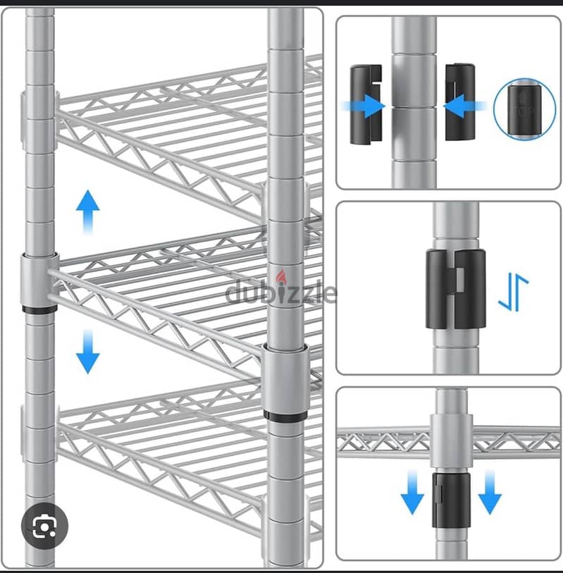 Rust proof steel shelving unit with five (5) levels 7