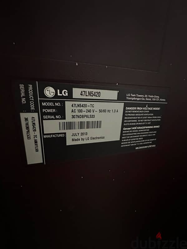 4 sale Lg TV 47 inch 0