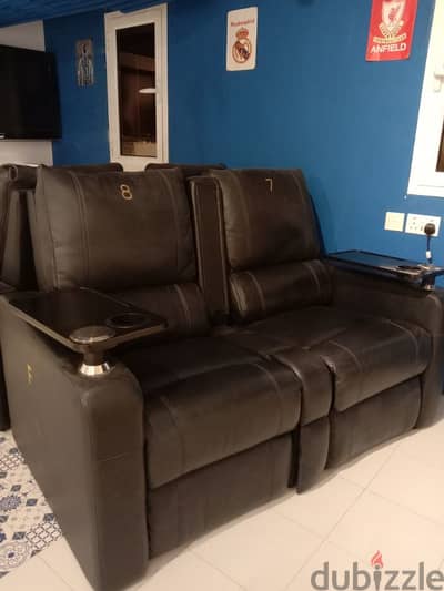 black leather sofa