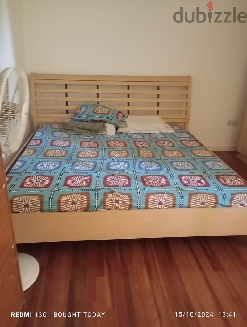 Bedroom set with king-size bed, orthopedic mattress, 6 door cupboard 0