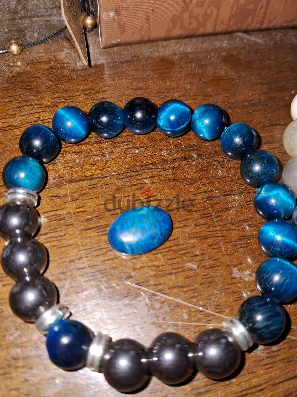 Blue gemstones bracelets اساور احجار كريمة 1