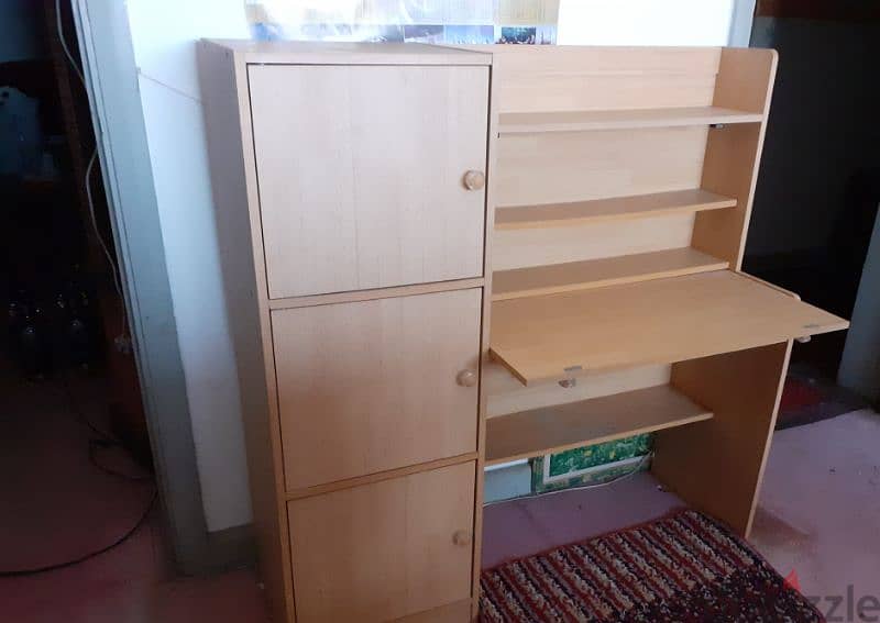 Wooden Study Table with cabinets 0