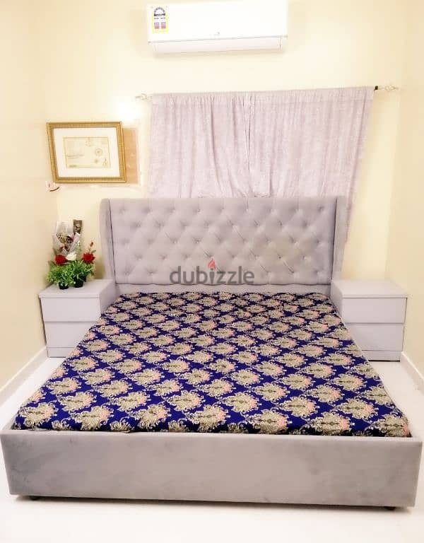 King size Bed with 2 side table 0