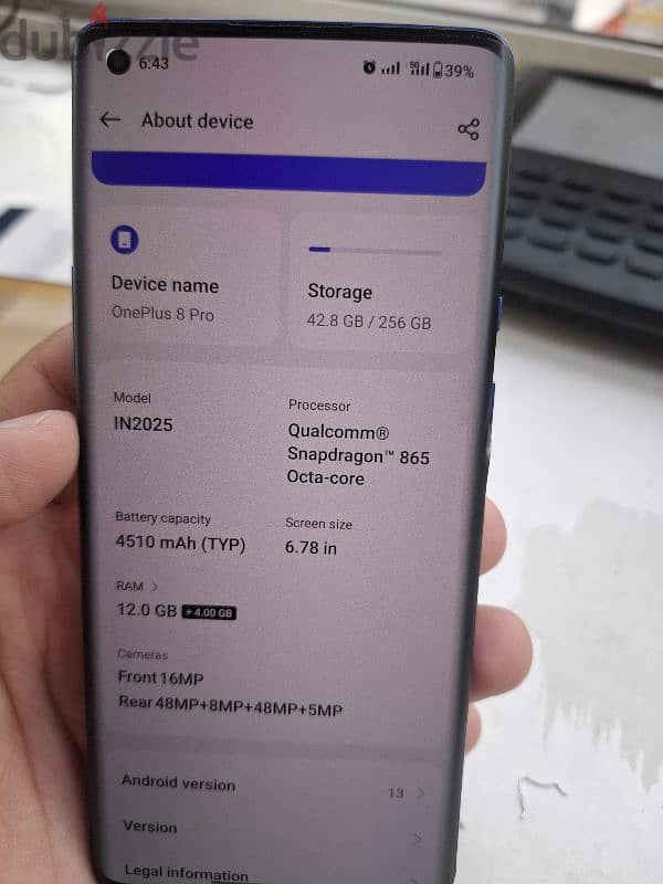 urgent sell OnePlus 8 pro ( ram 12+12/256 gb 7