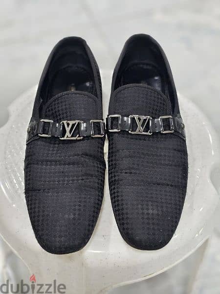 Louis Vuitton Black Petit Damier Fabric Monte Carlo Loafers Size 10 0