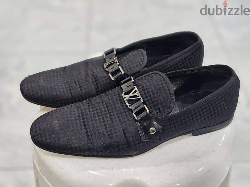 Louis Vuitton Black Petit Damier Fabric Monte Carlo Loafers Size 10 1