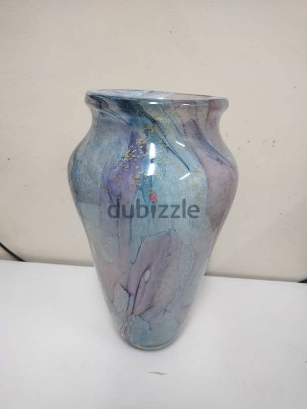 Tall Unique Tie Dye Art Glass. . flower vase 1