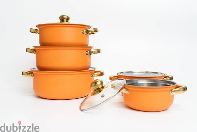 5 Pieces Set of Stainless Steel Pots 0