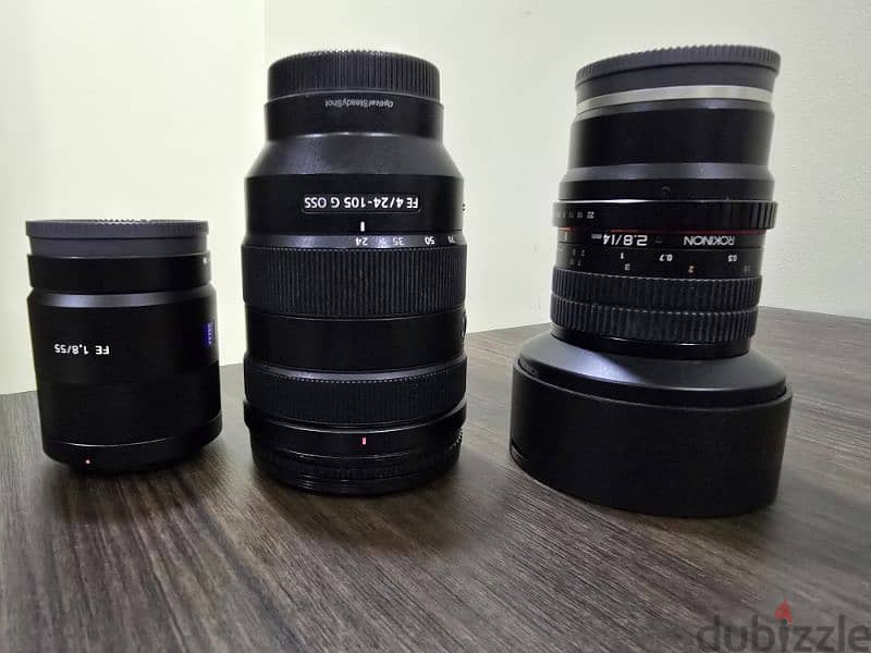 Sony Fullframe Lenses 24-105mm, 55mm, 14mm 0