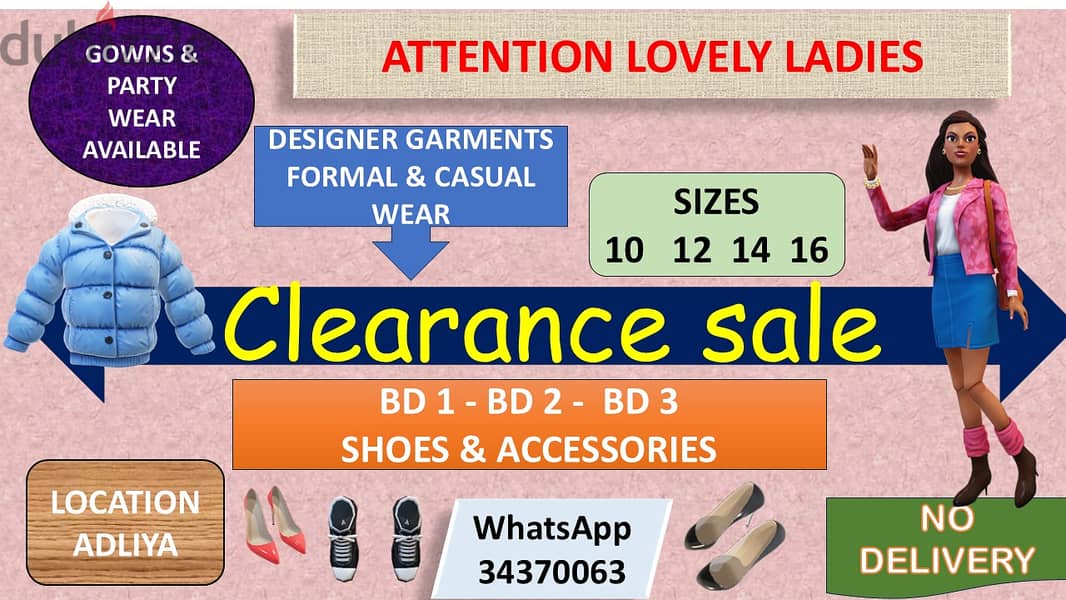 House clearance sale of ladies wear, shoes and accessories, cheap 0