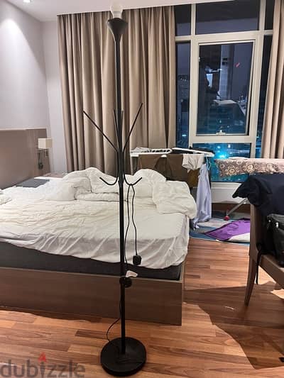 Floor lamp cum hanger