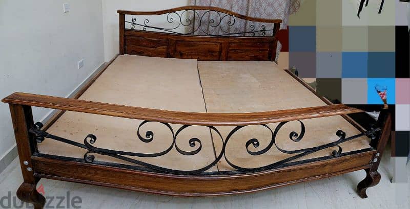 heavy duty solid wood bed with free metress 2