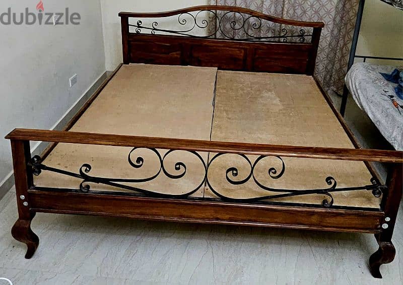 heavy duty solid wood bed with free metress 3