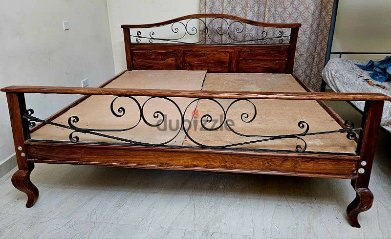 heavy duty solid wood bed with free metress 4