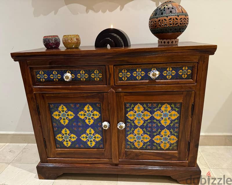 Cabinet with Blue Pottery Tile  - Marina Interiors,excellent condition 0