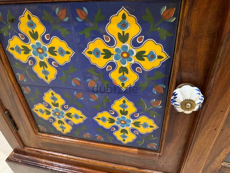 Cabinet with Blue Pottery Tile  - Marina Interiors,excellent condition 2