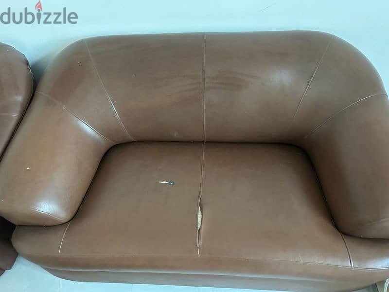 leather sofa with wooden finishing 0