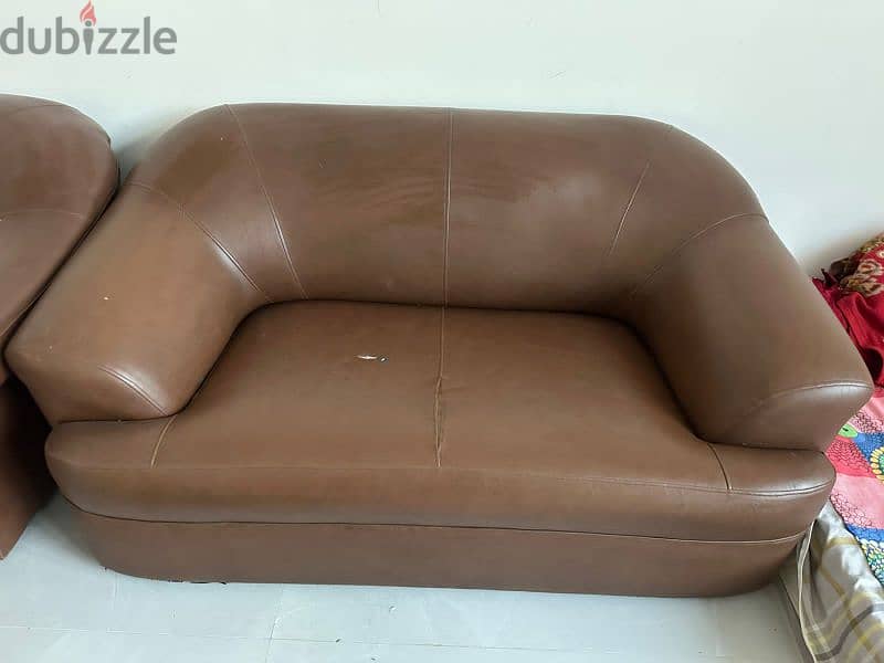 leather sofa with wooden finishing 1