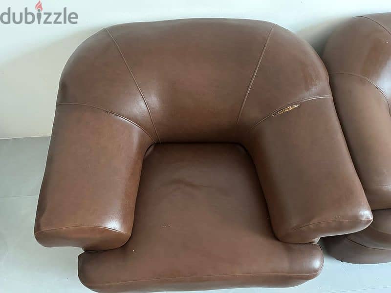 leather sofa with wooden finishing 2