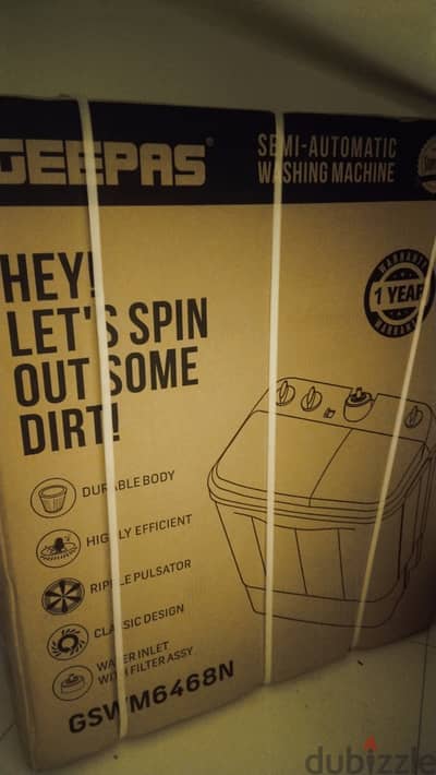 Geepas Washing machine, cotton packed full new