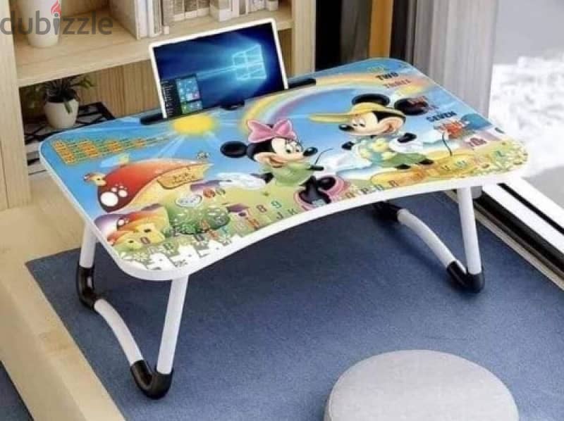 wood cartoon printed laptop table for sale good quality foldable table 2