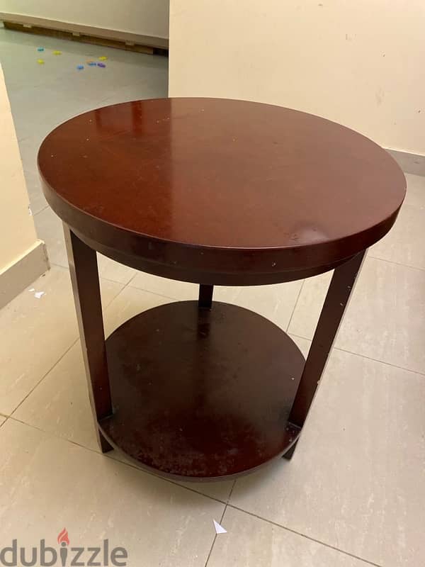 Round teapoy table , tea table good heavy wood 0