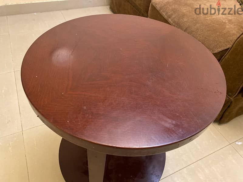 Round teapoy table , tea table good heavy wood 3