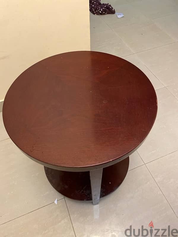 Round teapoy table , tea table good heavy wood 4