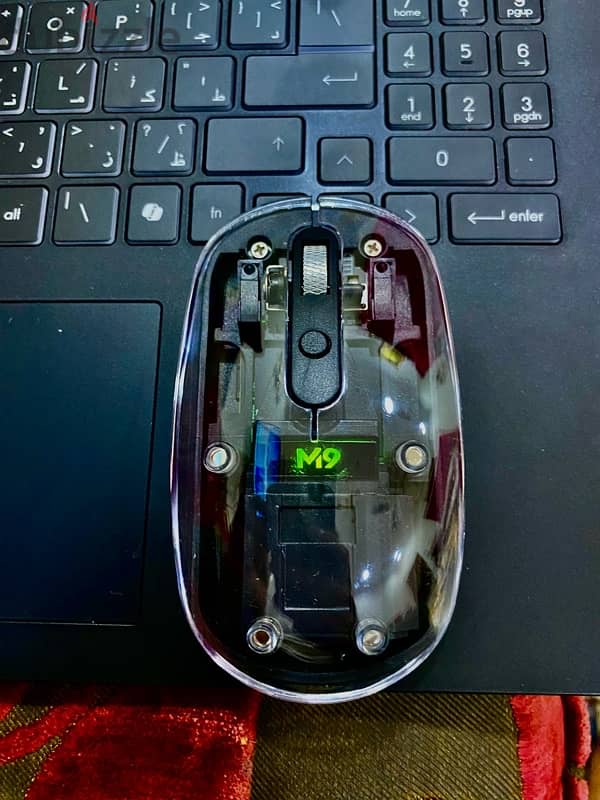 Transparent wireless mouse M9 RGB 0