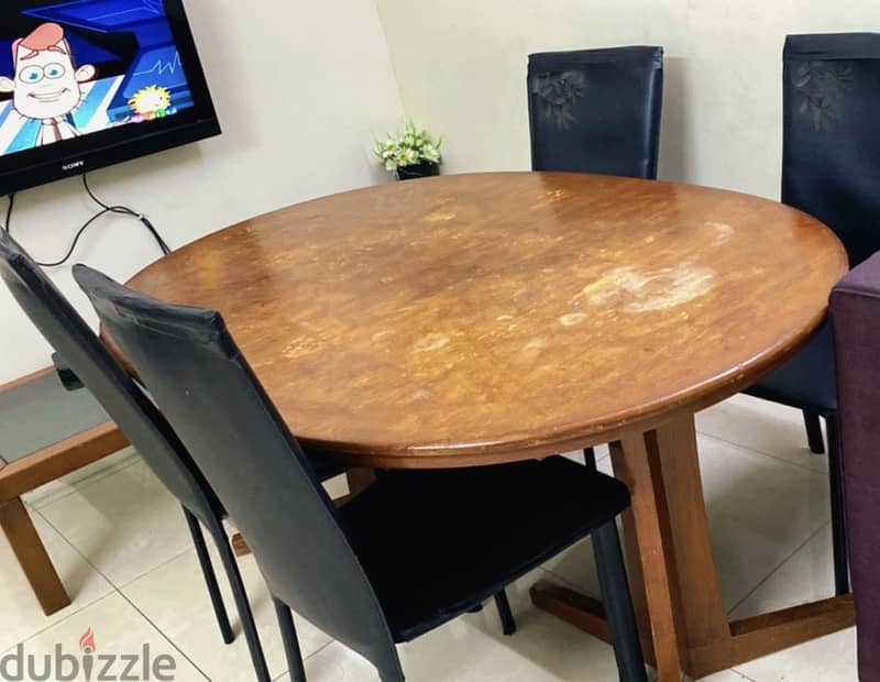 Dining table with chair and center table 1