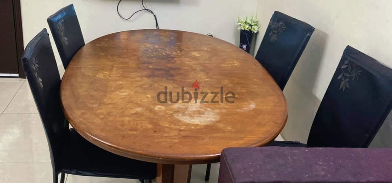 Dining table with chair and center table 2