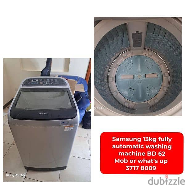 13 kg samsung washing machine and other items for sale with Delivery 0