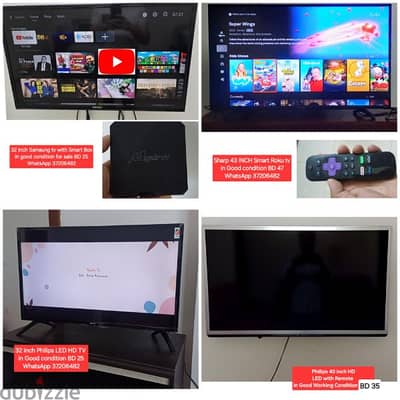 32 inch samsung tv with smart box and other items for sale