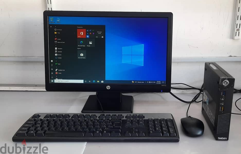 Lenovo Tiny Core i5 Computet Set 19" HD LED Monitor 8GB Ram+256GB SSD 1