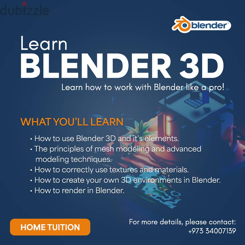 Learn Blender 3D Home Tuition 0