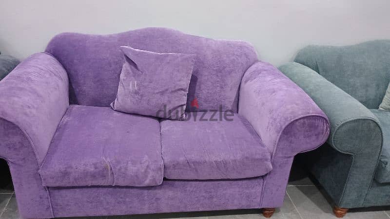 3-color sofa set with 2 single chairs, very clean 45BD 3