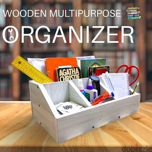 WOODEN MULTIPURPOSE MULTI SECTIONED ORGANIZER 0