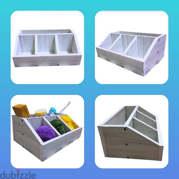 WOODEN MULTIPURPOSE MULTI SECTIONED ORGANIZER 3