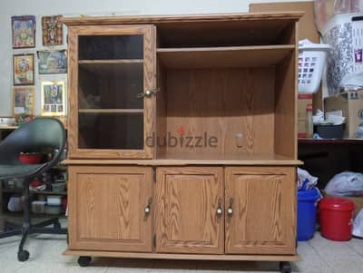 Wooden TV cabinet moveable(with wheels) with lots of storage space