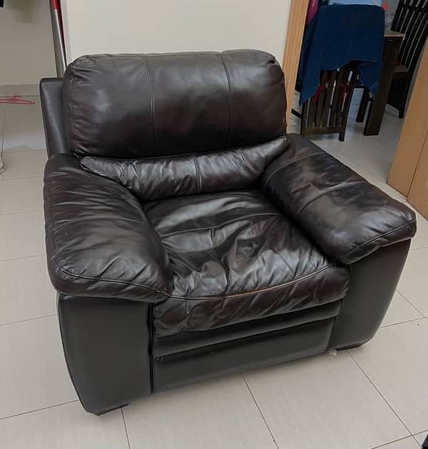 single seat black sofa (semi leather) 0